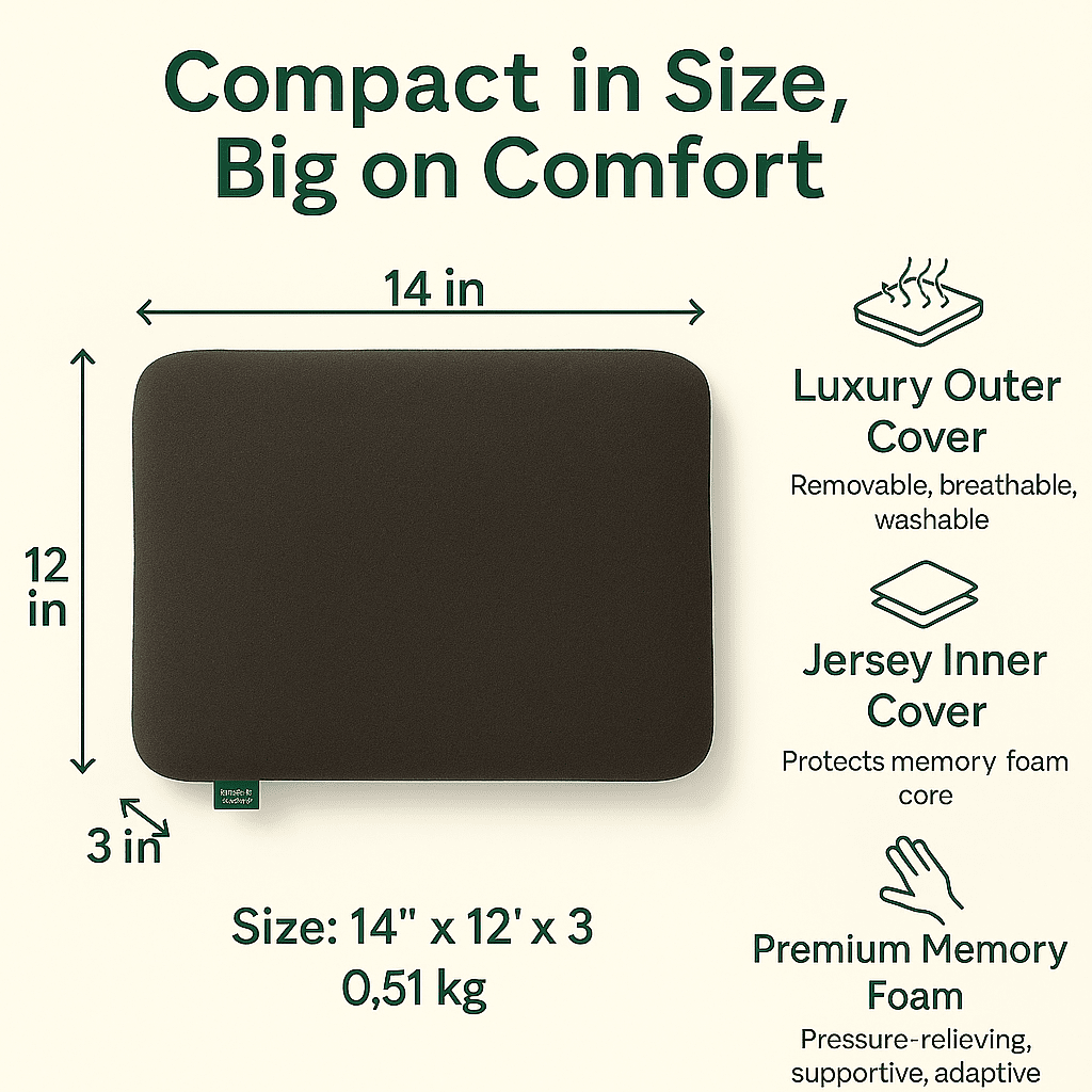 WanderEase Memory Foam Camping Pillow - Grey