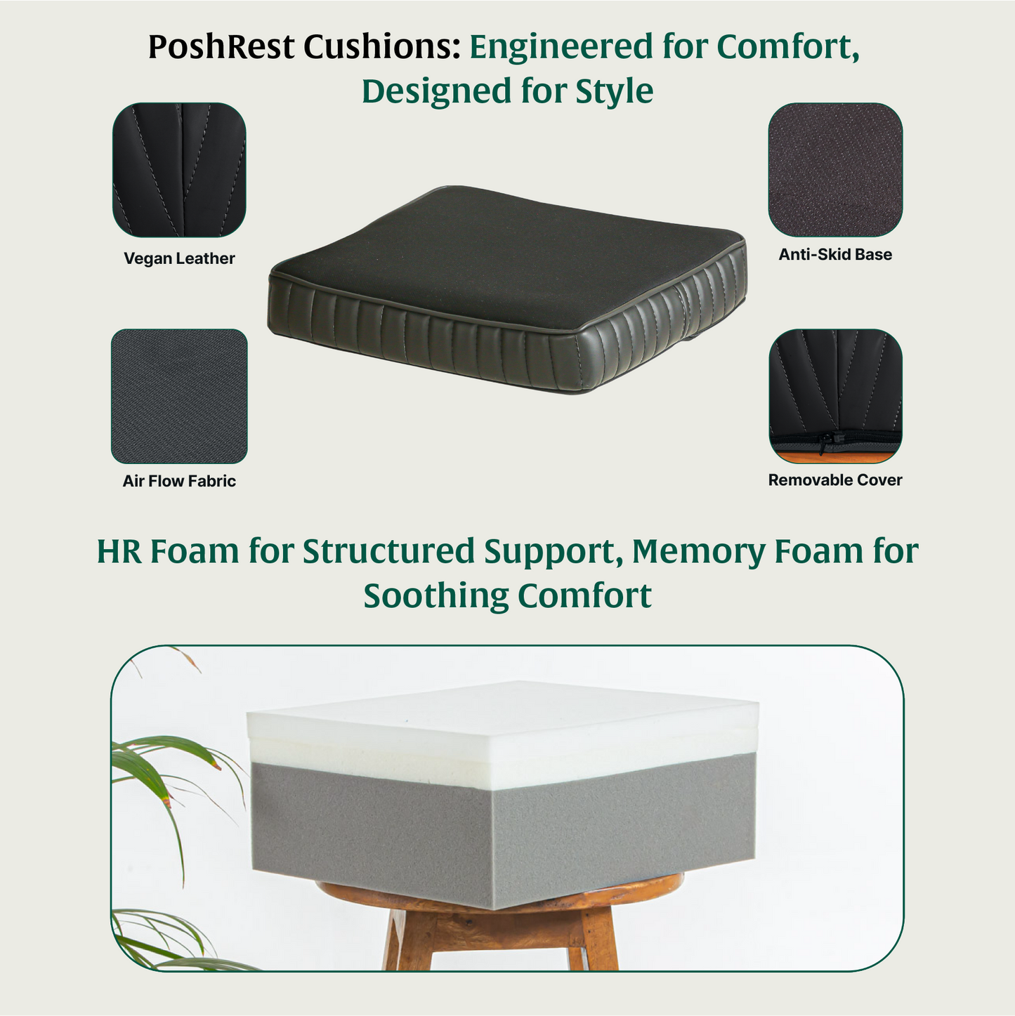 PoshRest Square Seat Pads