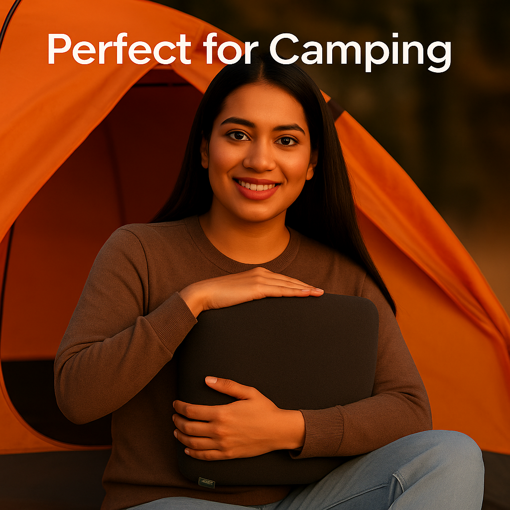 WanderEase Memory Foam Camping Pillow - Grey