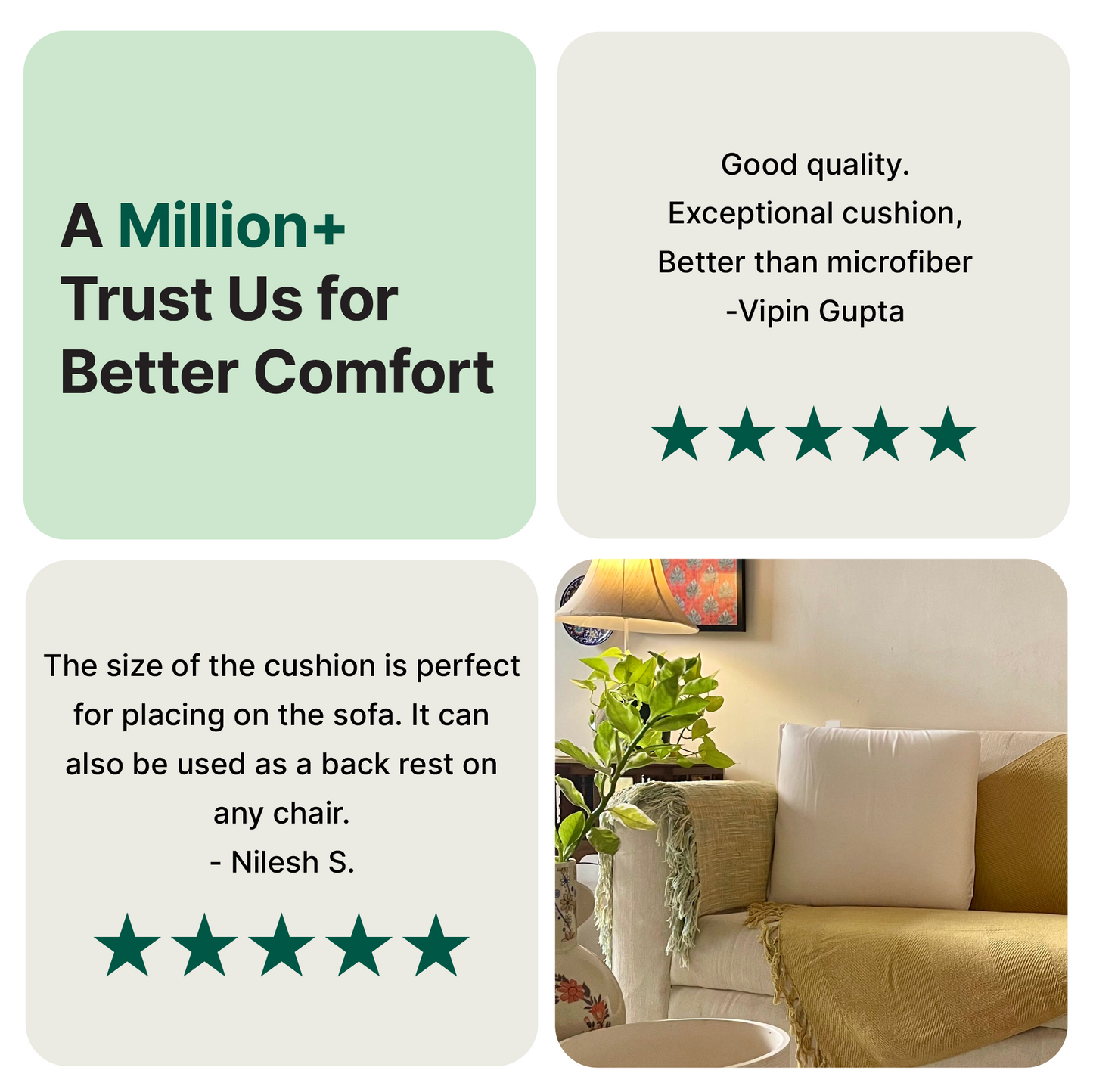 RelaxSquare Memory Foam Throw Pillow