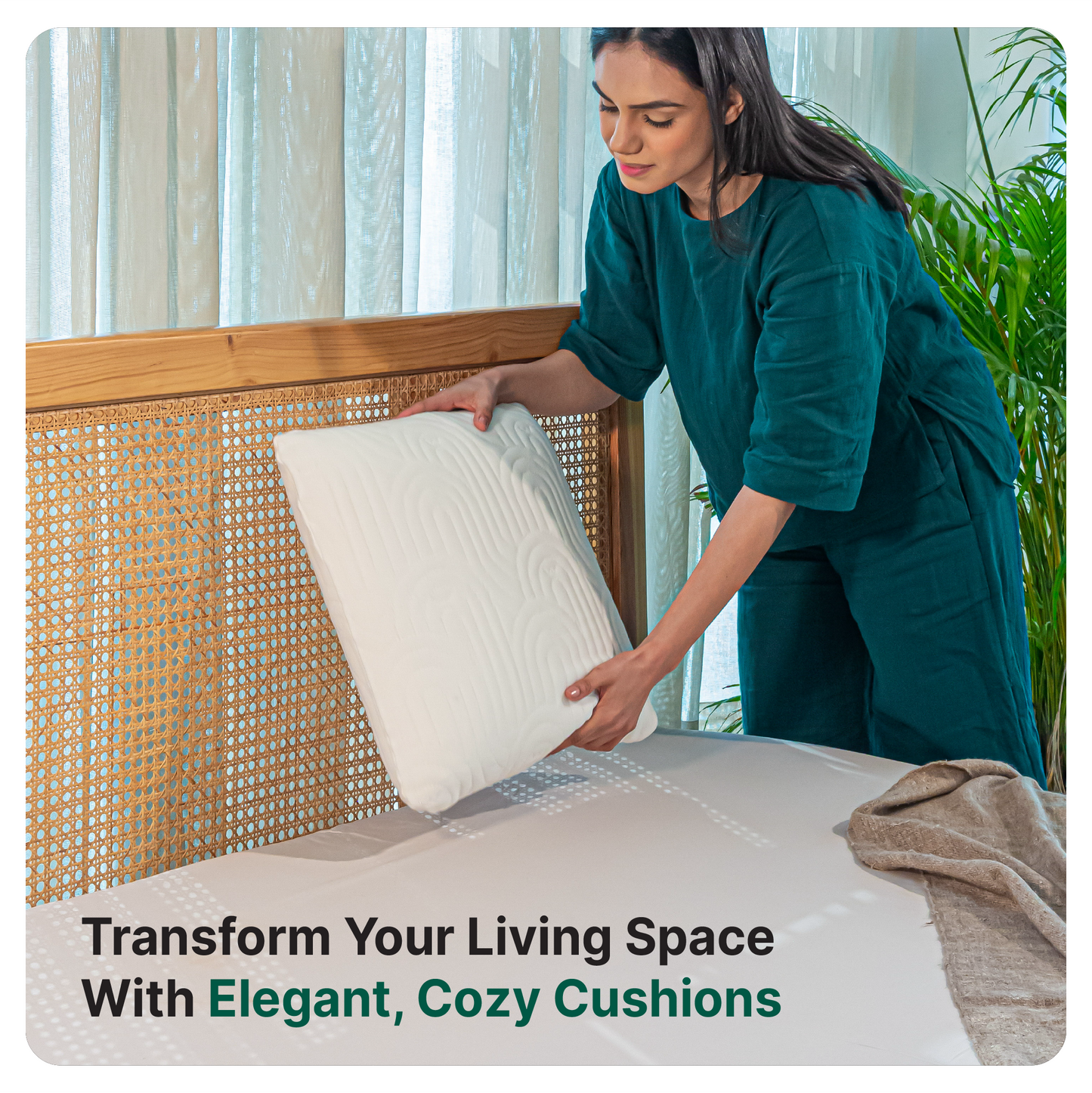 RelaxSquare Memory Foam Throw Pillow