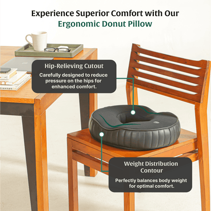 Sky - Donut Shaped Seat Cushion - Tailbone and Lumbar Support - Firm Seat Cushion The White Willow 